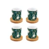 Ensemble de 4 verres à café avec soucoupes ROYAL PEONIES
