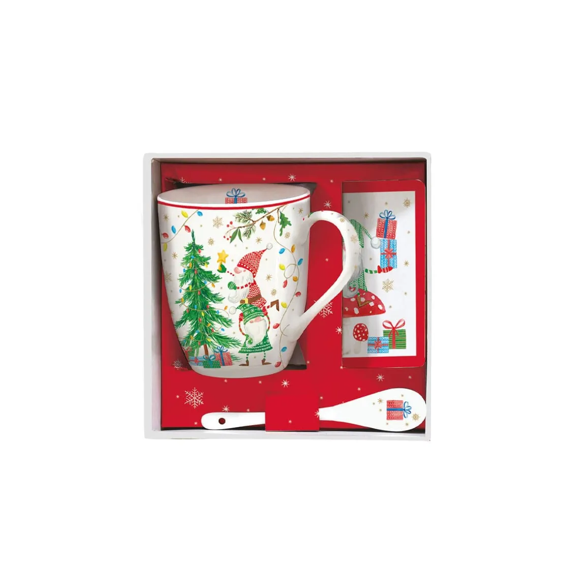 Ensemble de mug avec cuillère et sous-verre Ready For CHRISTMAS