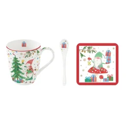 Ensemble de mug avec cuillère et sous-verre Ready For CHRISTMAS