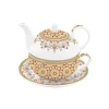 Ensemble thé pour une personne, 350 ml en porcelaine MOROCCO ORANGE