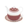 Ensemble thé pour une personne, 350 ml en porcelaine ART DECO Burgundi