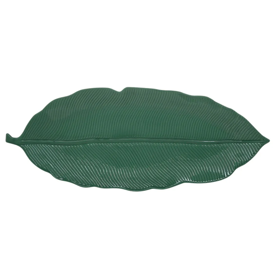 Feuille en porcelaine 47×19 cm TROPICAL LEAVES GREEN