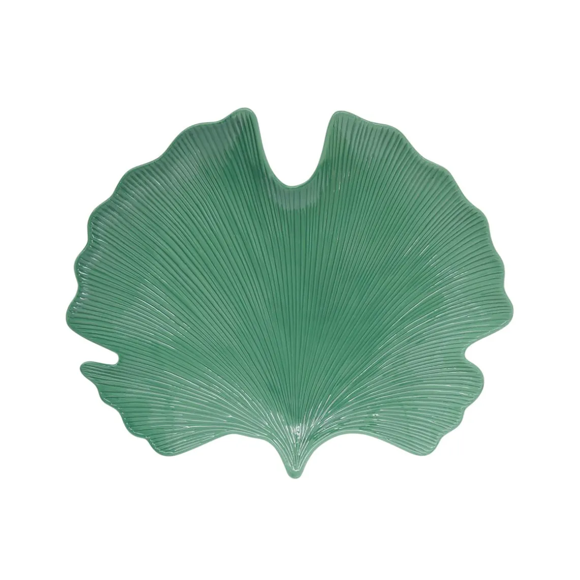 Feuille en porcelaine en forme de ginko, 35×29 cm LEAVES LIGHT GREEN