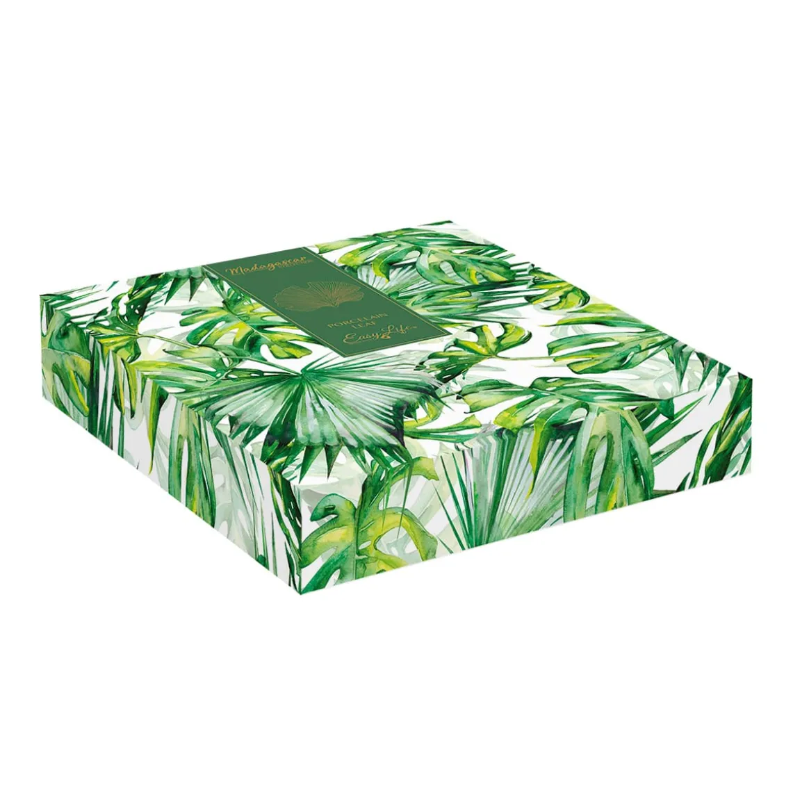 Feuille en porcelaine en forme de ginko, 35×29 cm LEAVES WHITE