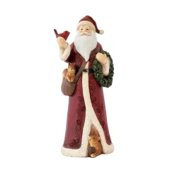 Figurine du père noël avec petit oiSEAu en polyrésine CHRISTMAS FIGURINES