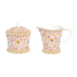 Laitière et sucrier en Bone China MAJECTIC BUTTERFLIES