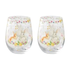 Lot de 2 béchers en verre de 500 ml dans une boîte de couleur HAPPY EASTER