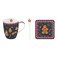 Mug avec cuillère et sous-verre GINGERBREAD