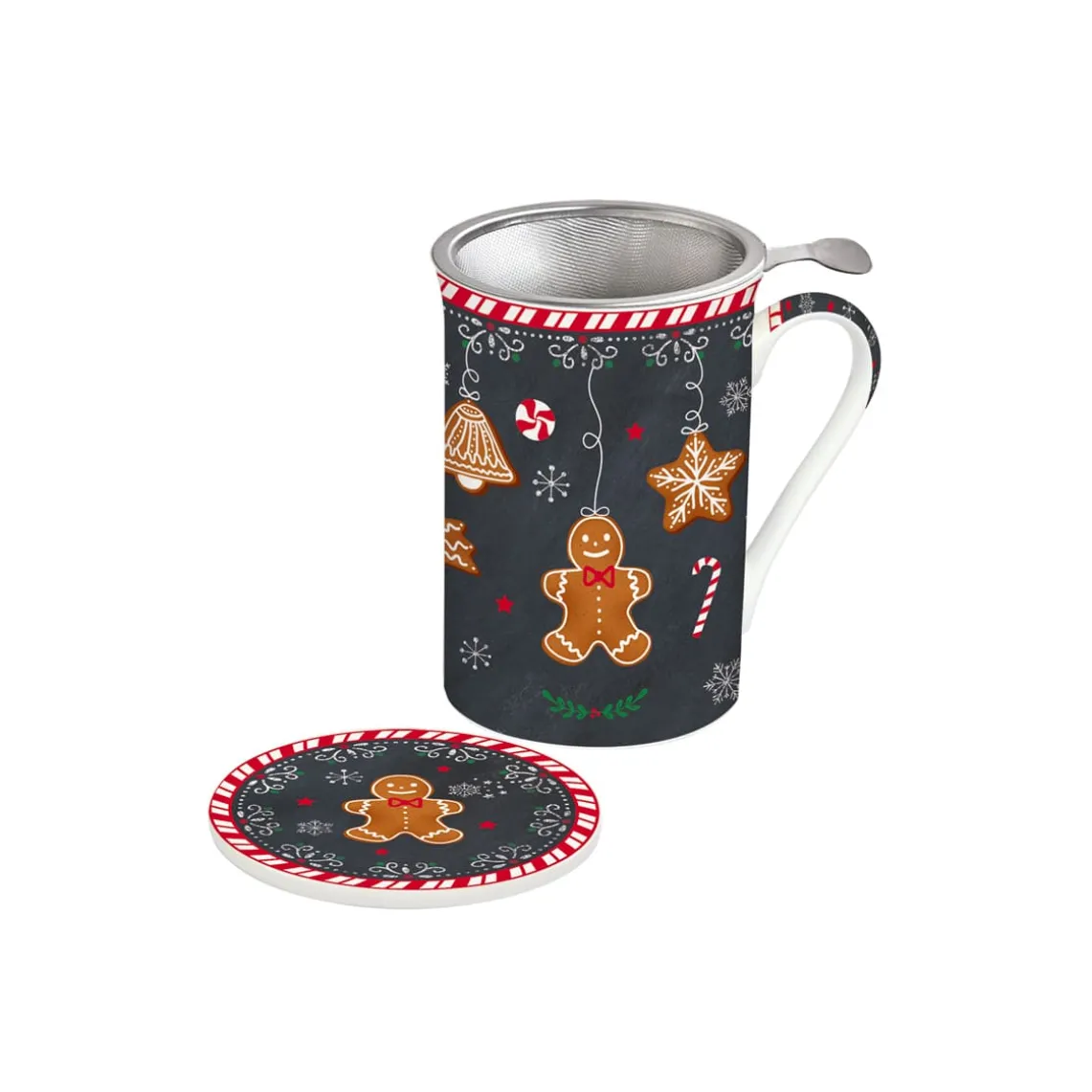 Mug et sous-verre avec infuseur GINGERBREAD