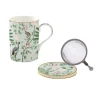 Mug et sous-verre en porcelaine avec infuseur 350 ml Wild TROPICAL