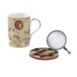 Mug etdessous de verre avec infuseur KIMONO