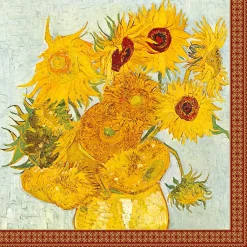 Paquet de 20 serviettes en papier 33×33 cm Vase With Twelve SunFLOWERS