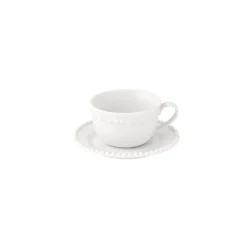 Petite tasse à café de 110 ml avec soucoupe Tiffany WHITE