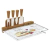 Planche à fromage avec fil et 4 couteaux à fromage LES FROMAGES