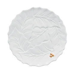 Plat à gâteau HOLLY & BERRIES WHITE