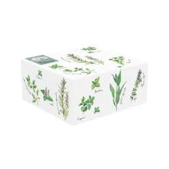 Plateau apéritif 20,5×17 cm avec 3 bols en porcelaine HERBARIUM
