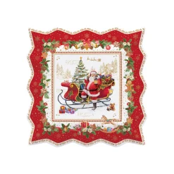 Plateau de service en porcelaine de 30×30 cm CHRISTMAS MEMORIES