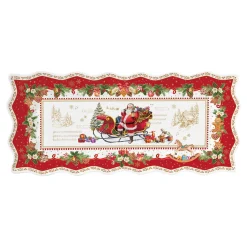 Plateau de service en porcelaine de 40×18 cm CHRISTMAS MEMORIES