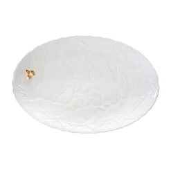 Plateau de service ovale HOLLY & BERRIES WHITE