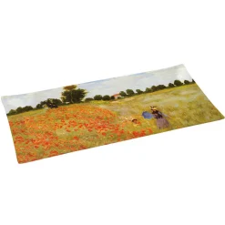Plateau en verre de qualité supérieure, dimensions 36×17 cm COQULICOTS,LA PROMENADE (POPPIES)