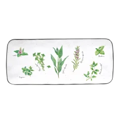 Plateau rectangulaire de service en porcelaine, dimensions 36×15,5 cm HERBARIUM