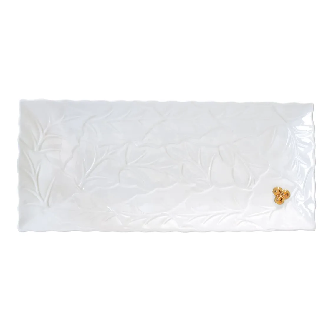 Plateau rectangulaire HOLLY & BERRIES WHITE