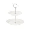 Présentoir à gâteau à deux étages Ø 16/21 cm Tiffany WHITE