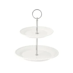 Présentoir à gâteau à deux étages Ø 16/21 cm Tiffany WHITE