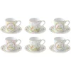 Set 6 tasses à café avec soucoupe HAPPY EASTER