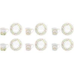 Set 6 tasses à café avec soucoupe HAPPY EASTER