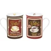 Set 2 tasses de porcelainedans uneboîte en fer-blanc VINTAGE COFFEE