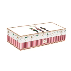 Set apéritif avec 3 bols en porcelaine et support en bambou NUTCRACKER