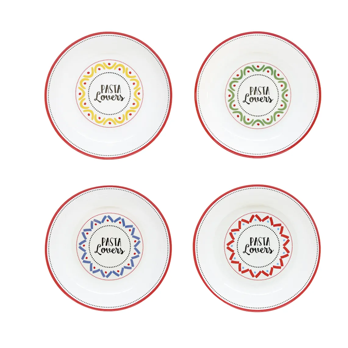 Set de 4 assiettes à pasta PASTA & PIZZA LOVERS