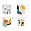 Set de 4 mugs 300 ml en porcelaine fine MODERNISME
