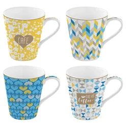 Set de 4 mugs en porcelaine de 300 ml CUP OF COFFEE