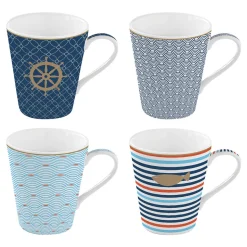Set de 4 mugs en porcelaine de 300 ml BORD DE MER
