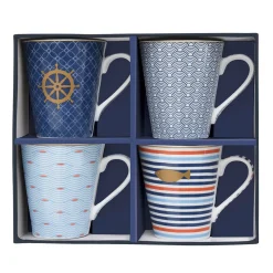 Set de 4 mugs en porcelaine de 300 ml BORD DE MER