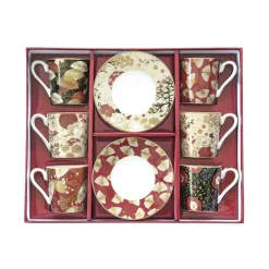 Set de 6 tasses à café avec soucoupes KIMONO