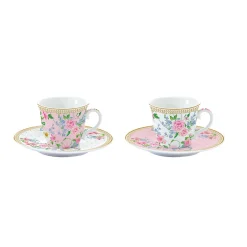 Set de 2 tasses à café avec soucoupe 80 ml GARDEN JOY