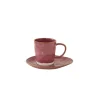 Set de 6 tasses à café de 120 ml avec soucoupes en porcelaine INTERIORS BURGUNDY