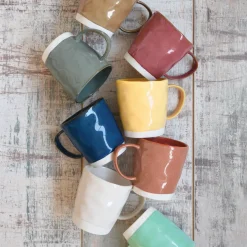 Set de 6 tasses à café de 120 ml avec soucoupes en porcelaine INTERIORS BRICK