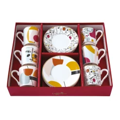 Set de 6 tasses à espresso de 100 ml avec soucoupes MODERNISM