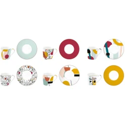 Set de 6 tasses à espresso de 100 ml avec soucoupes MODERNISM