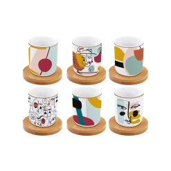Set de 6 tasses à espresso de 100 ml avec soucoupes MODERNISM