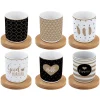 Set de 6 tasses à espresso avec soucoupes en bambou, capacité 110 ml GOOD MORNIN