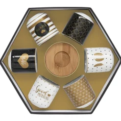 Set de 6 tasses à espresso avec soucoupes en bambou, capacité 110 ml GOOD MORNIN