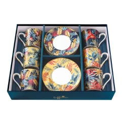 Set de 6 tasses à espresso de 100 ml avec soucoupes EQUATORIAL