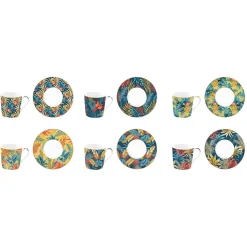 Set de 6 tasses à espresso de 100 ml avec soucoupes EQUATORIAL
