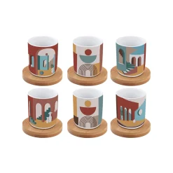 Set de 6 tasses à espresso de 110 ml avec soucoupes ILLUSION