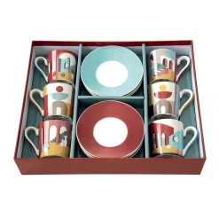 Set de 6 tasses à espresso de 100 ml avec soucoupesILLUSION